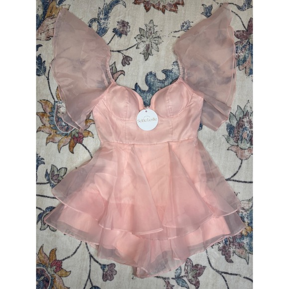 Selfie Leslie Layered Ruffle Romper NWT Women's Large Fairycore - Picture 4 of 12